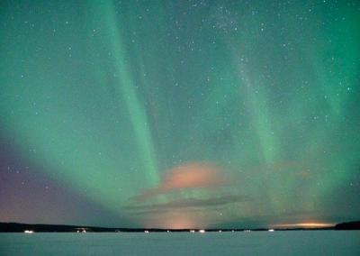 The Northern Lights filling the sky