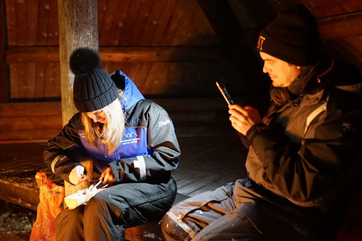 Making fire in Lapland