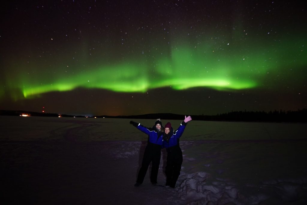 aurora on the background