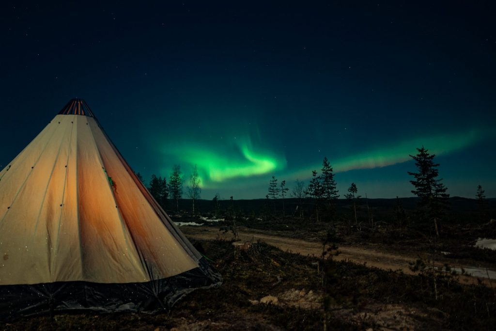 Teepee Night Northern Lights