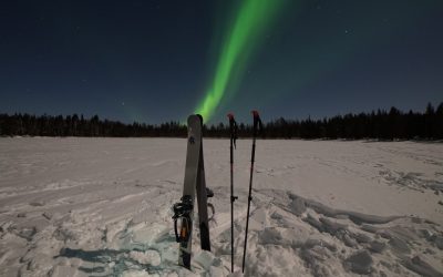 Ski Trekking under the Northern Lights