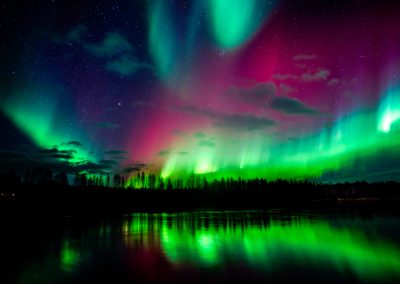 Unique red Northern Lights in Lapland