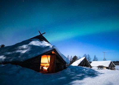 Chasing Auroras by Reindeer Safari