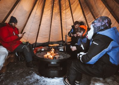 Enjoying time around the fire