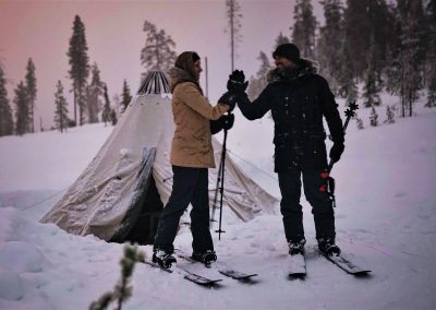 Night Ski Trekking adventure in beautiful Arctic wilderness