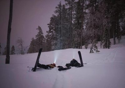 Night Ski Trekking adventure in beautiful Arctic wilderness