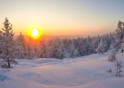 Beautiful frozen landscapes in Finnish Lapland