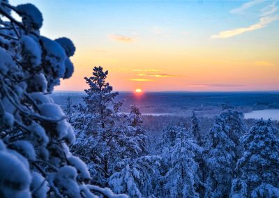 Beautiful frozen landscapes in Finnish Lapland