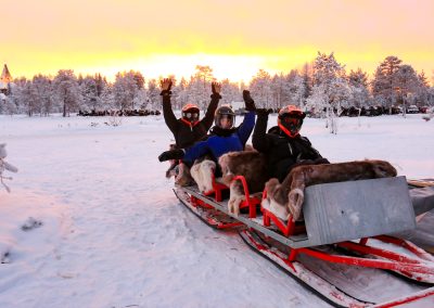 Family Sledge Snowmobile Ride