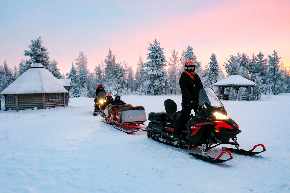 Family Sledge Snowmobile Ride in Rovaniemi