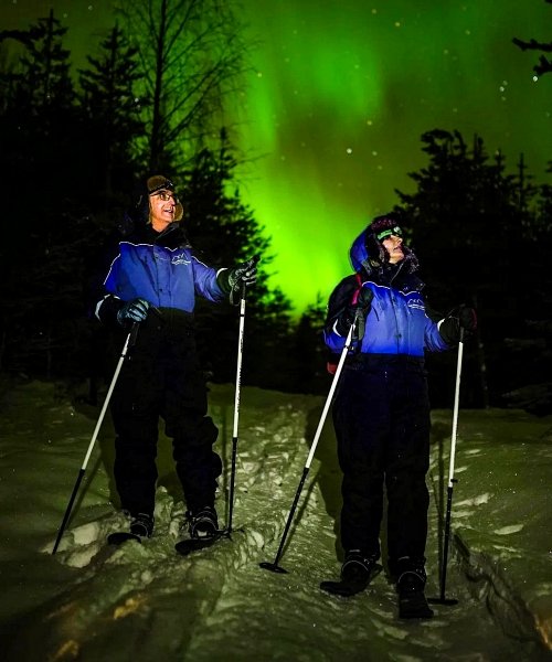 Ski Trekking under the Northern Lights
